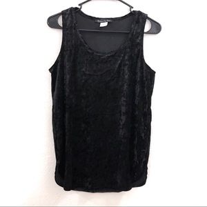 Black Velvet Sleeveless Top Size Small